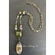 Necklace Crystal in Green Jasper Quartz DKM Jewelry - 7