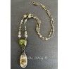 Necklace Crystal in Green Jasper Quartz DKM Jewelry - 7