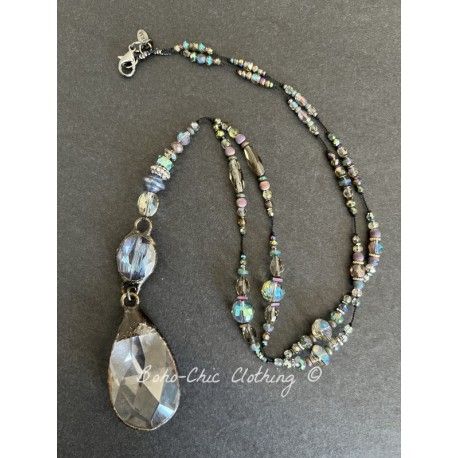 Collier Crystal in Oval Teardrop DKM Jewelry - 3