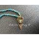 Collier T-shirt Greek Eye in Golden Heart