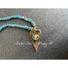Collier T-shirt Greek Eye in Golden Heart