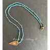 Collier T-shirt Greek Eye in Golden Heart