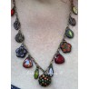 Collier Charm in Vintage Rhinestone Button DKM Jewelry - 3