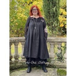 dress ELOISE black linen