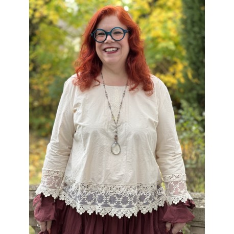 chemisier 44853 coton Bone White Ewa i Walla - 1