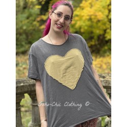 T-shirt Heart Applique in Ozzy Magnolia Pearl - 1