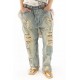 jean's Miner Denims in Washed Indigo Magnolia Pearl - 4