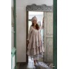 robe SOLINE voile de coton bleu gris à imprimé fleurs et petits pois rouges Les Ours - 16