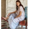 robe LÉA voile de coton bleu gris à petits pois rouges Les Ours - 6