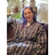 kimono 88129 lin Bleu imprimé carreaux Ewa i Walla - 3