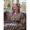 kimono 88129 lin Bleu imprimé carreaux Ewa i Walla - 3