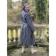 kimono 88129 lin Bleu imprimé carreaux Ewa i Walla - 6