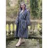 kimono 88129 lin Bleu imprimé carreaux Ewa i Walla - 7