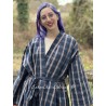 kimono 88129 lin Bleu imprimé carreaux Ewa i Walla - 8