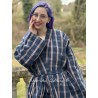 kimono 88129 lin Bleu imprimé carreaux Ewa i Walla - 9