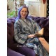 kimono 88129 coton Bleu imprimé carreaux Ewa i Walla - 2