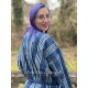 kimono 88129 coton Bleu imprimé carreaux Ewa i Walla - 7