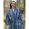 kimono 88129 coton Bleu imprimé carreaux Ewa i Walla - 4