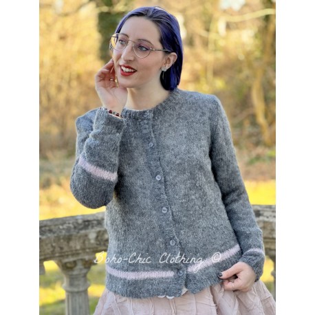 cardigan 44843 laine alpaga Gris foncé Ewa i Walla - 1