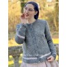 cardigan 44843 Dark grey knitted alpaca Ewa i Walla - 1