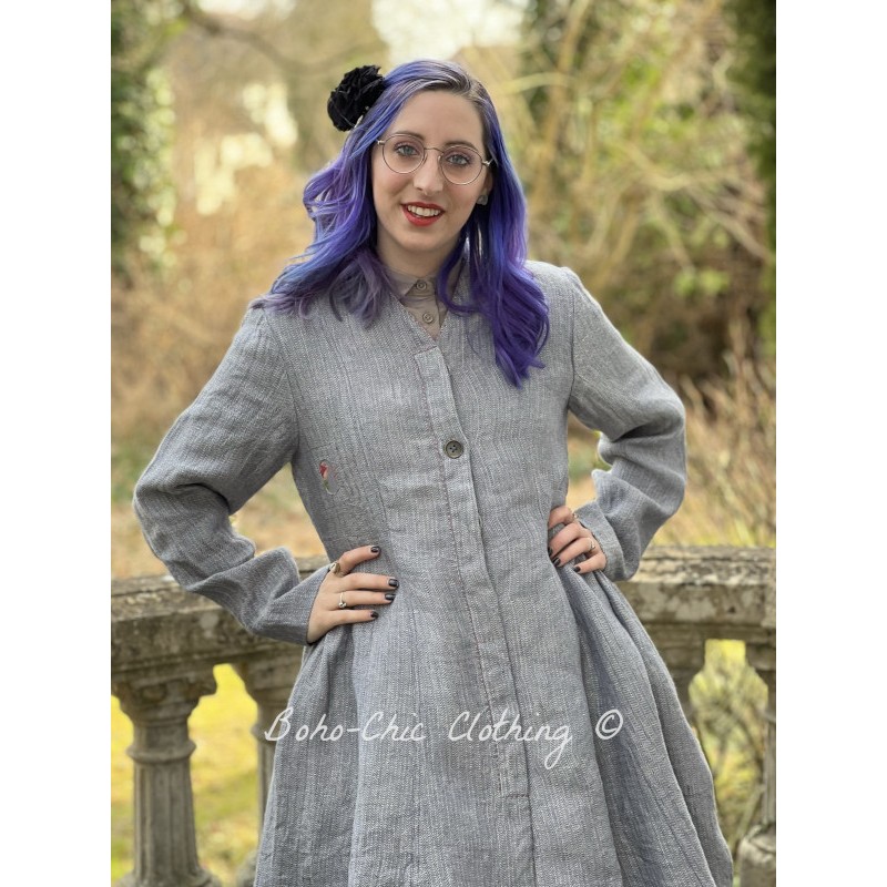 jacket 66362 Blue herringbone - Boho-Chic Clothing jacket 66362 Blue herringbone - Boho-Chic Clothing
