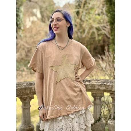 T-shirt Star Applique in Chamuel Magnolia Pearl - 1