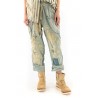 jean's Floral Embroidered O'Keefe Denims in Washed Indigo Magnolia Pearl - 17