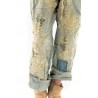 jean's Floral Embroidered O'Keefe Denims in Washed Indigo Magnolia Pearl - 20