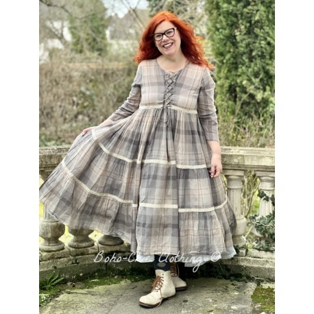 robe 55738 voile de coton à carreaux Ewa i Walla - 1
