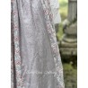 jupe / jupon NELYA coton bleu gris à imprimé fleurs et petits pois rouges Les Ours - 11