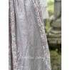 skirt / petticoat NELYA blue gray cotton with flower print and small red dots Les Ours - 11