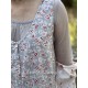 dress INA blue gray cotton with flower print Les Ours - 11