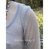 top ALYCIA blue gray cotton tulle with dots Les Ours - 4