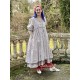 robe ASSIA coton bleu gris à imprimé fleurs et petits pois rouges Les Ours - 2
