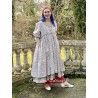 robe ASSIA coton bleu gris à imprimé fleurs et petits pois rouges Les Ours - 2