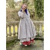 robe ASSIA coton bleu gris à imprimé fleurs et petits pois rouges Les Ours - 5