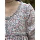 robe ASSIA coton bleu gris à imprimé fleurs et petits pois rouges Les Ours - 21