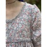 robe ASSIA coton bleu gris à imprimé fleurs et petits pois rouges Les Ours - 21