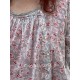 top DIEGO blue gray cotton voile with flower print Les Ours - 12