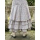skirt / petticoat MADELEINE blue gray cotton with flower print and small red dots Les Ours - 13