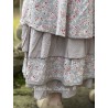skirt / petticoat MADELEINE blue gray cotton with flower print and small red dots Les Ours - 14