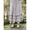 skirt / petticoat MADELEINE blue gray cotton with flower print and small red dots Les Ours - 12