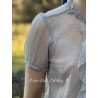 blouse ELDA blue gray cotton tulle with dots Les Ours - 7