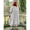robe ASSIA coton bleu gris à imprimé fleurs et petits pois rouges Les Ours - 12