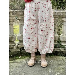 pants GUS ecru cotton with flower print Les Ours - 1