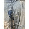 jean's Floral Embroidered O'Keefe Denims in Washed Indigo Magnolia Pearl - 24