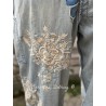 jean's Floral Embroidered O'Keefe Denims in Washed Indigo Magnolia Pearl - 28