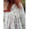 tunic JOY white cotton with flower print and small red dots Les Ours - 19