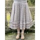 skirt / petticoat ANGELIQUE blue gray cotton voile with flower print Les Ours - 7