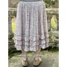 skirt / petticoat ANGELIQUE blue gray cotton voile with flower print Les Ours - 8